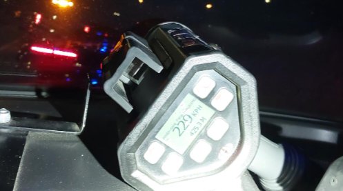 #AuroraOPP stopped a vehicle going 229 km/hr at #Hwy407 / Bayview.  17 yr old male from Markham arrested and charged with #StuntDriving & #DangerousDriving. #14DayVehicleImpound #30DayLicenceSuspension ^nm
