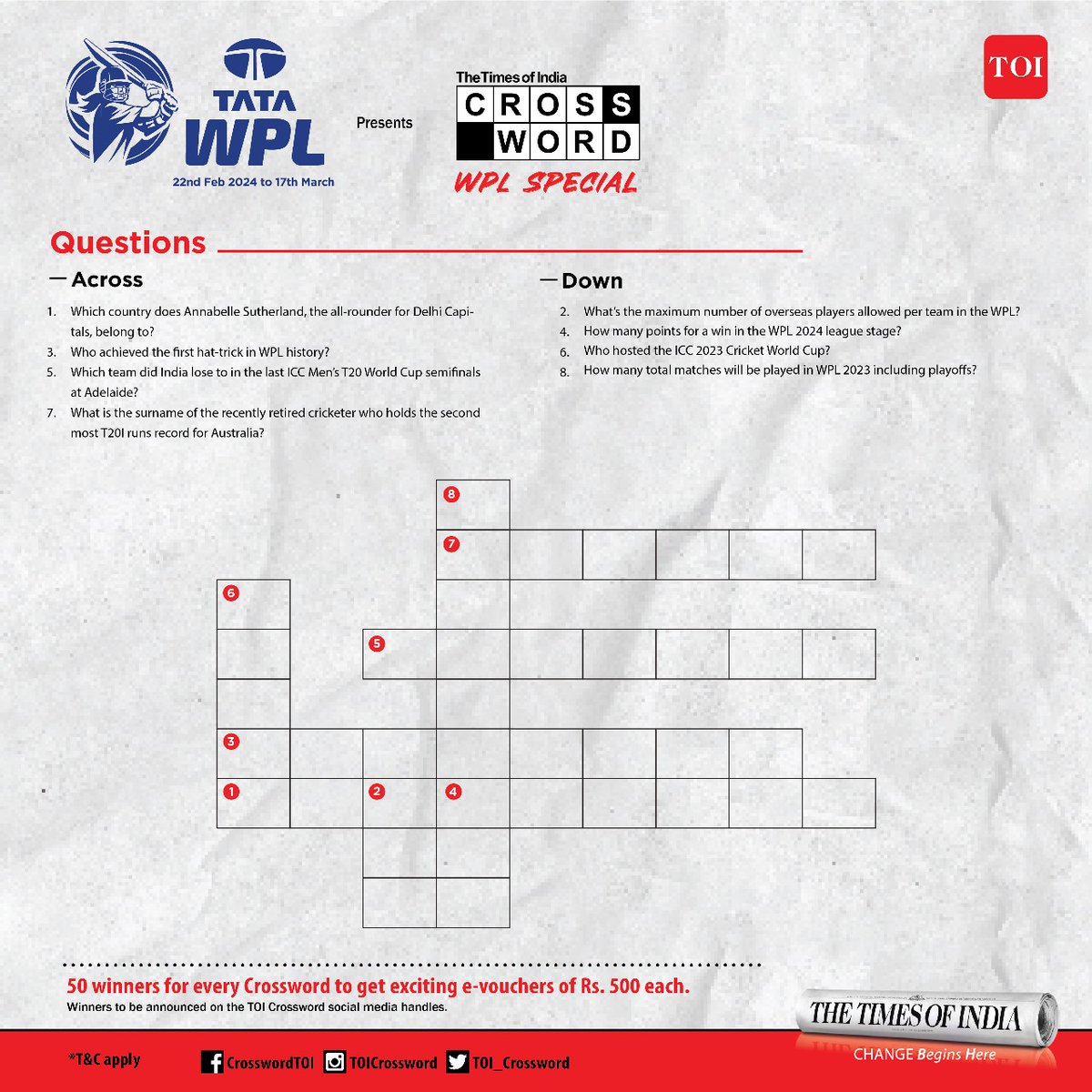 The Times Of India Crossword tweet media