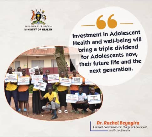 “Investment in Adolescent Health and well-being will bring a triple dividend for adolescents now, their future life and the next generation.”~Dr Rachel Beyagira, Assistant commissioner in charge of adolescent and social health. #MOHatWork