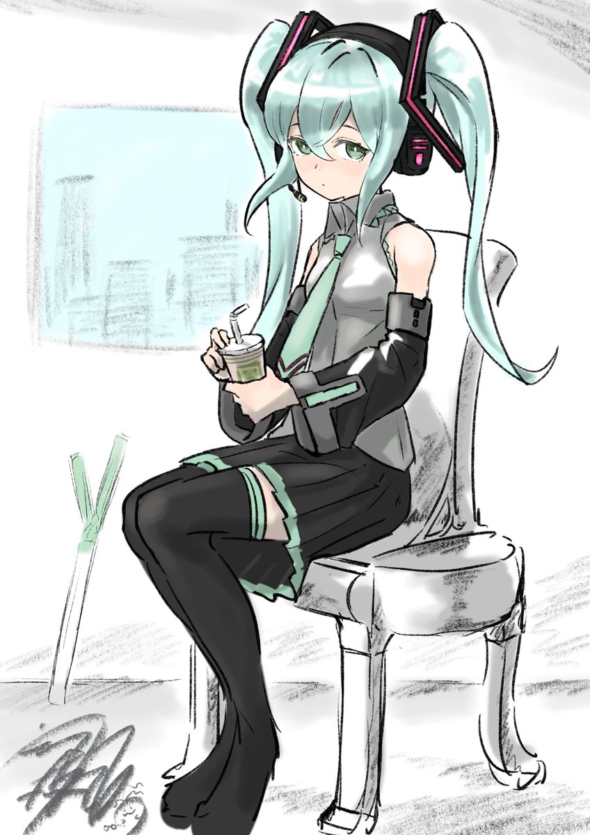 初音ミク「#ミクの日 #ミクの日2024 #初音ミク ここ数年の初音ミクFA 」|桜祐【Ousuke】イラストレーターと声優 二つとも頑張る人のイラスト