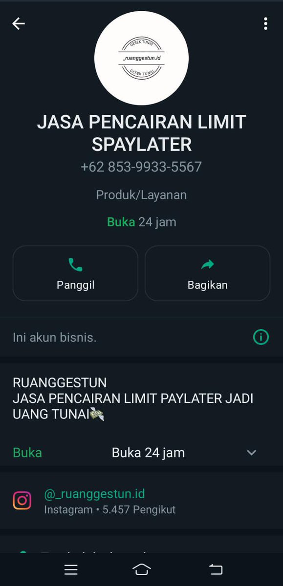HELP RT ‼️ PENIPU GESTUN ‼️

+62 853-9933-5567
085399335567
Instagram : _ruanggestun.id

Hati hati yang mau gestun, pastiin cek gtcnya, kalau gtc disembunyiin gini LANGSUNG SKIP AJAH 👎

pinjem ht #zonauangᅠ