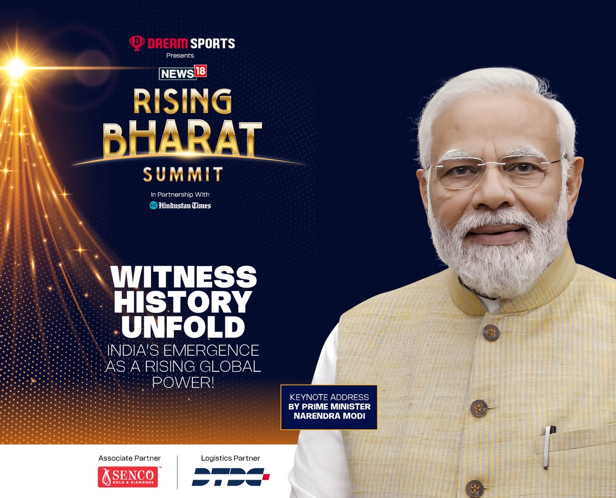 ForbesIndia's tweet photo. Witness history unfold as Bharat takes its rightful place on the global stage. It’s time to hear it straight from the
Prime Minister, Shri Narendra Modi at Rising Bharat Summit on March 19th in New Delhi
#RisingBharatSummit  #DreamSports

@sencogoldindia @DTDCIndia @DreamSportsHQ https://t.co/pBSgooYwIR