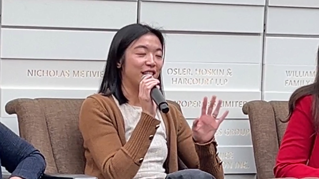 HarmaninToronto's tweet photo. "Women are over mentored and under sponsored. Mentoring is speaking with you; sponsoring is speaking about you."

Today's discussion on Women &amp; Tech, organized by TMU, Dais and EU🇪🇺Talks, shows that yes, we still need international women's day.

Great panelists (&amp; pizza) at TMU! https://t.co/1DZ1mZQTJf