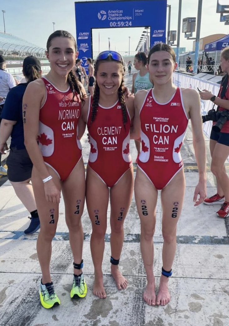 Canadian triathletes celebrate 7-medal day at Americas Triathlon Championships in Miami.

Race Report:
triathloncanada.com/canadian-triat…