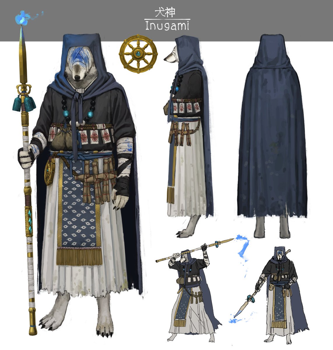 DDDistortionDev's tweet image. Today we&apos;re sharing the designs for our &quot;Inugami&quot; enemies, which were drawn by @131_nngo.

We went through many iterations of the Inugami before landing on the final designs for the swordsman and caster variants.

#nightmareoperator #indiedev #horrorgame #characterdesign