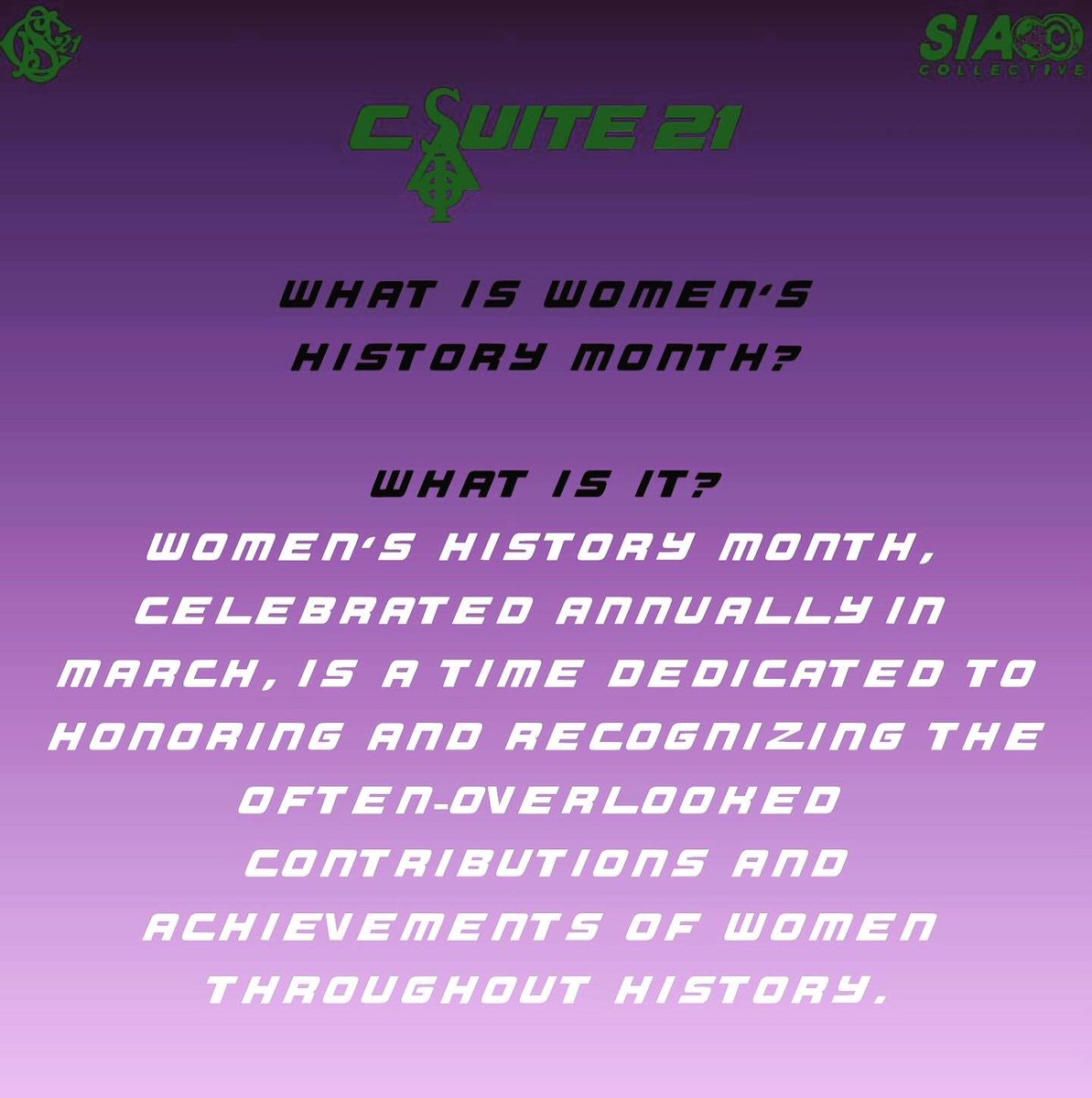 CSuite21's tweet photo. #internationalwomensday #womenshistorymonth 

WHM Dates back to the late 1980’s. 🗓️

Issued by Congress &amp; President Ronald Reagan. 

Glad it was realized Women’s History Month is an important part of our nation. 

Without women, there is no independence in need of declaration.✍️ https://t.co/YJYgcOgOHQ