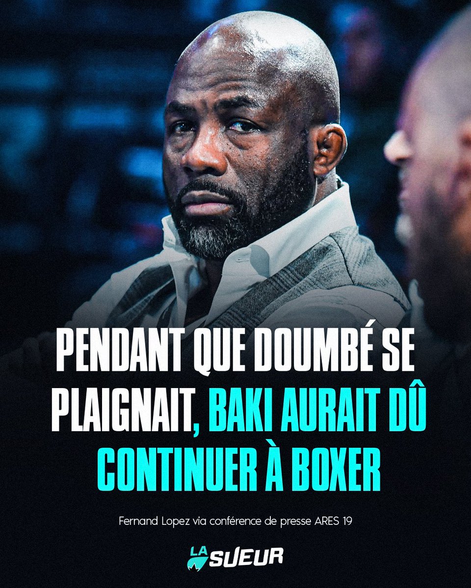 LaSueur_off's tweet photo. Fernand Lopez pense que Baki aurait dû continuer le combat au moment où Cédric Doumbé se plaignait de l’écharde 🤔 https://t.co/XOqfaea53M
