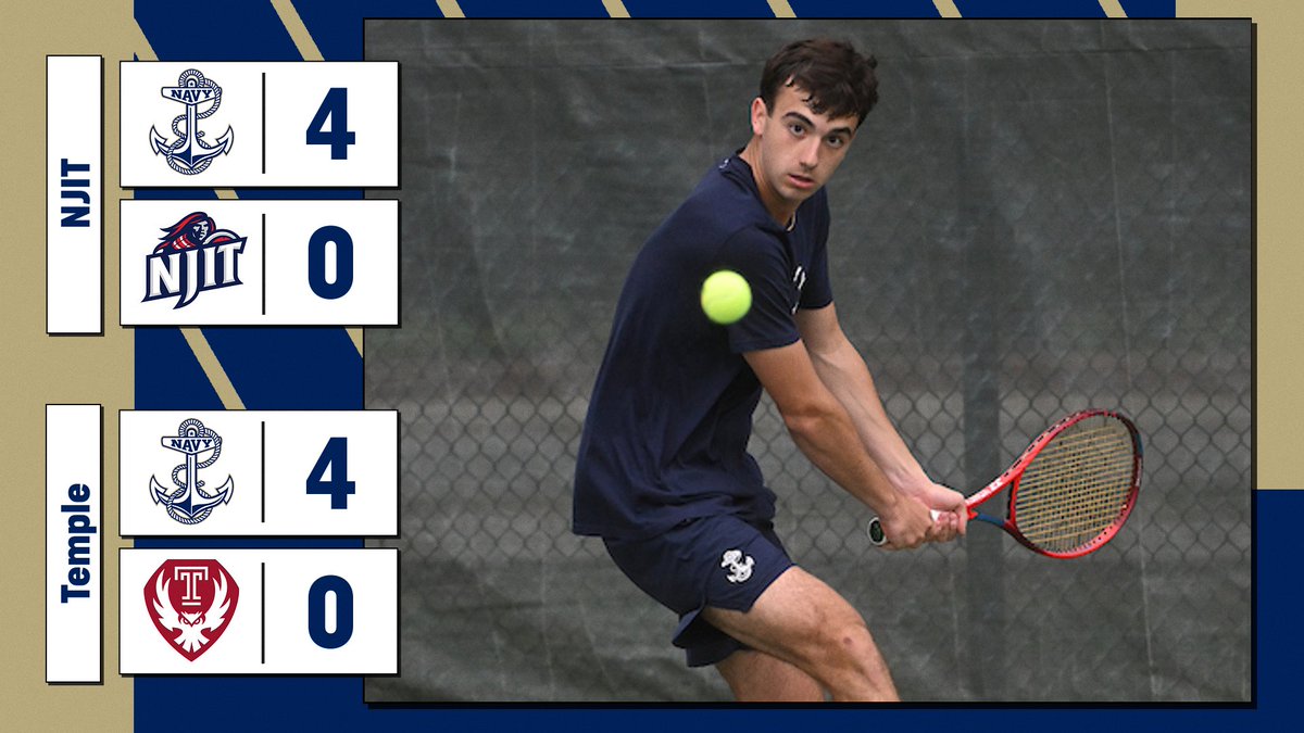 Team splits a pair of matches with NJIT & Temple. Navy improves to 16-8 on the season. Back in action tomorrow away at Norfolk State & William & Mary.