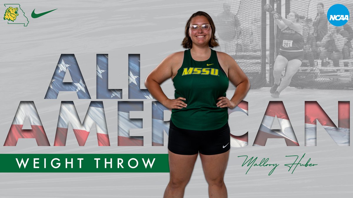 🚨RECORD ALERT🚨

Mallory Huber takes 3rd in the weight throw with a school record throw of 20.17m!!

Congratulations to our newest MSSU Indoor Track &amp; Field All-American, Mallory Huber!