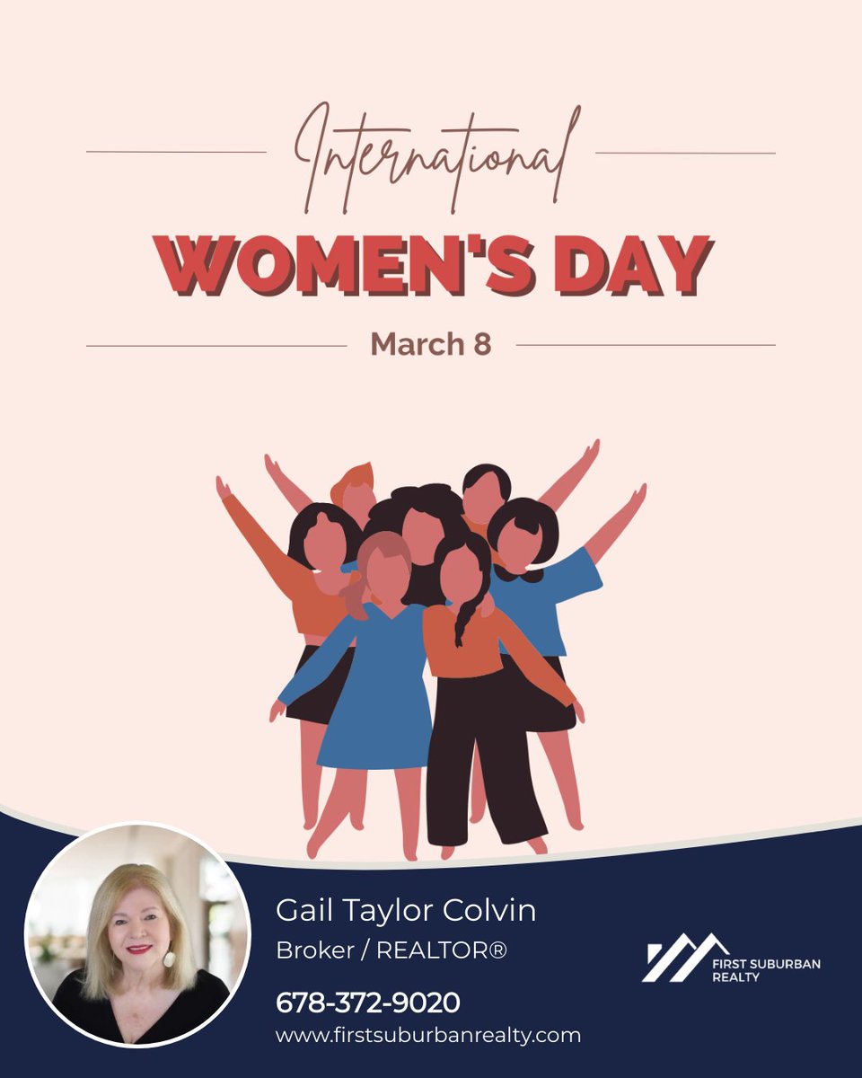 Here's to strong women: may we know them, may we be them, may we raise them. Happy International Women's Day!

#IWD2024 #EmpowerHer #WomenSupportingWomen #GenderEquality #WomensDay #InternationalWomensDay #firstsuburbanrealty #gailtaylorcolvin #ICameISawISold