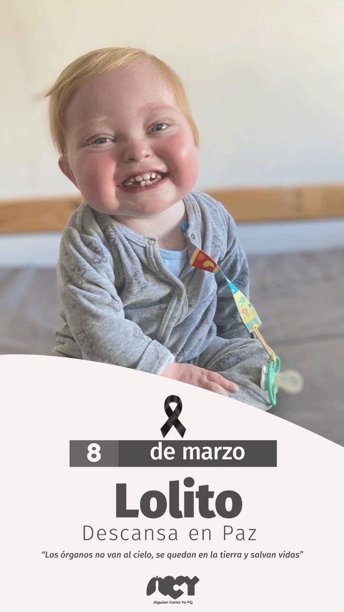 Los órganos no van al cielo se quedan  en la tierra y salvan vidas💜
Abrazo  apretado al alma a toda su familia!!