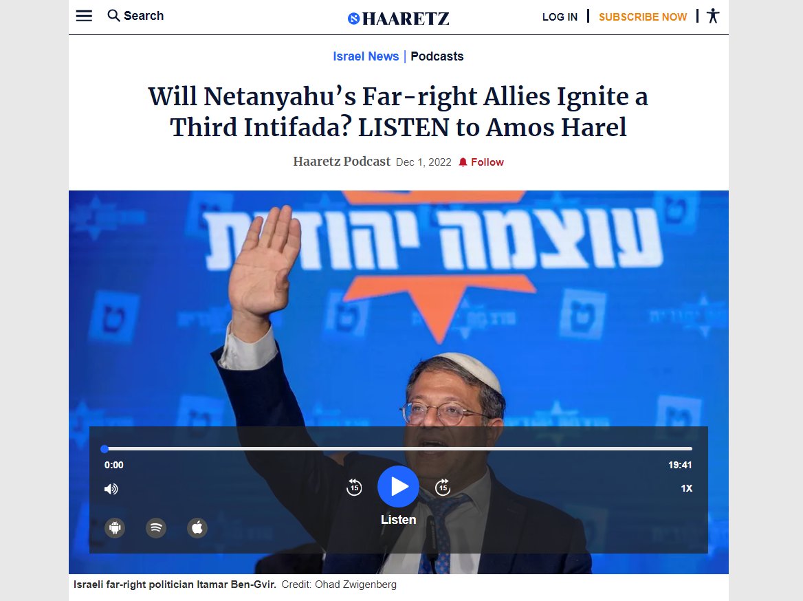Podcast from Israel's most respected newspaper 10 months before that surprise attack that came out of nowhere haaretz.com/israel-news/po… <a href="/haaretzcom/">Haaretz.com</a>