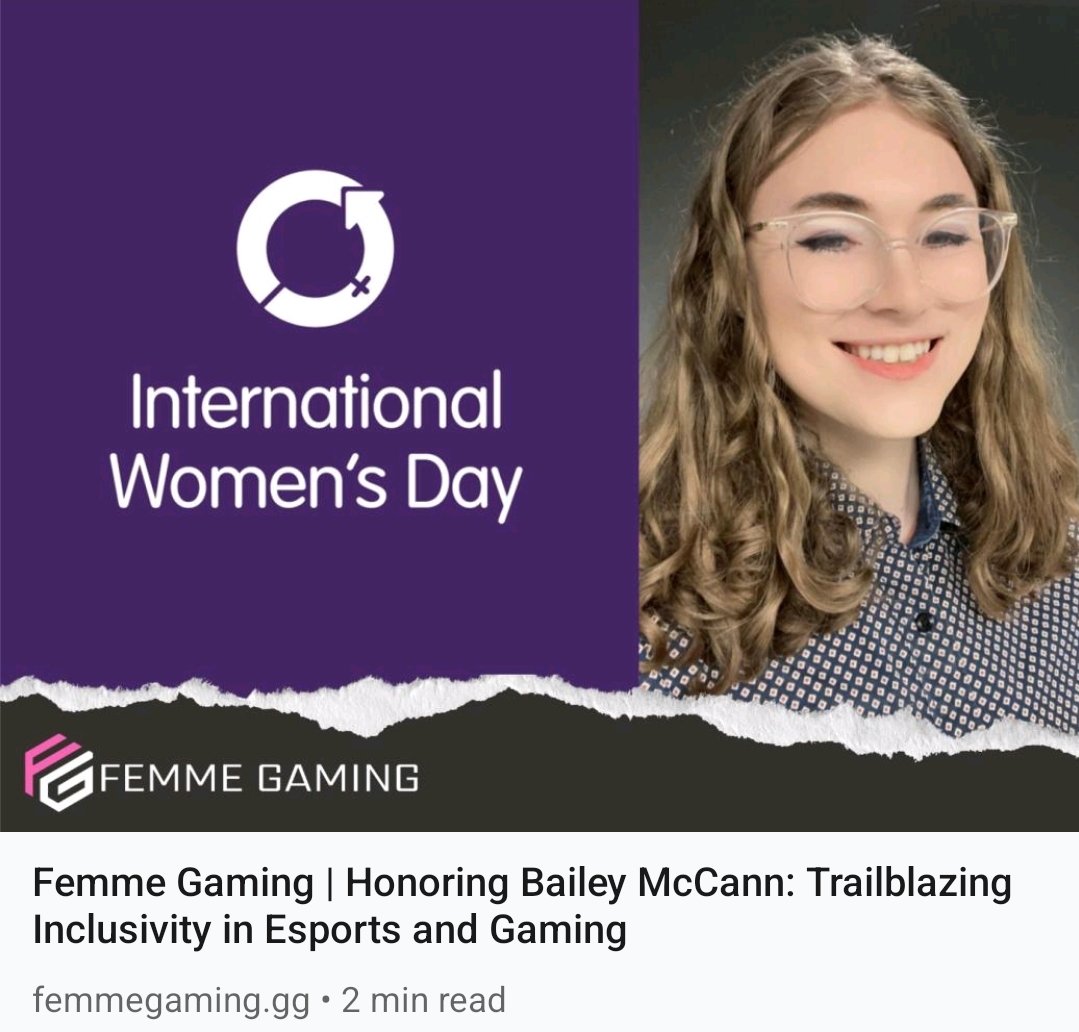 FemmeGamingGG's tweet photo. We're proud to honor @PizzaPenguin_ from @ATVI_AB this International Womens Day for her #groundbreaking work in esports and gaming. As a beacon of #inclusivity, Bailey is not just shaping the future of competitive gaming; she's ensuring it's a welcoming space for all.

 🌍💪 Dive deeper into her story and how she's paving the way for others in our latest blog. 📖✨ 
https://t.co/wGoRX64yey

#InternationalWomensDay #EsportsInclusivity #FemmeGaming #WomenInGaming