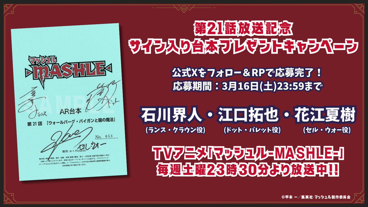 マッシュル-MASHLE-公式 tweet media