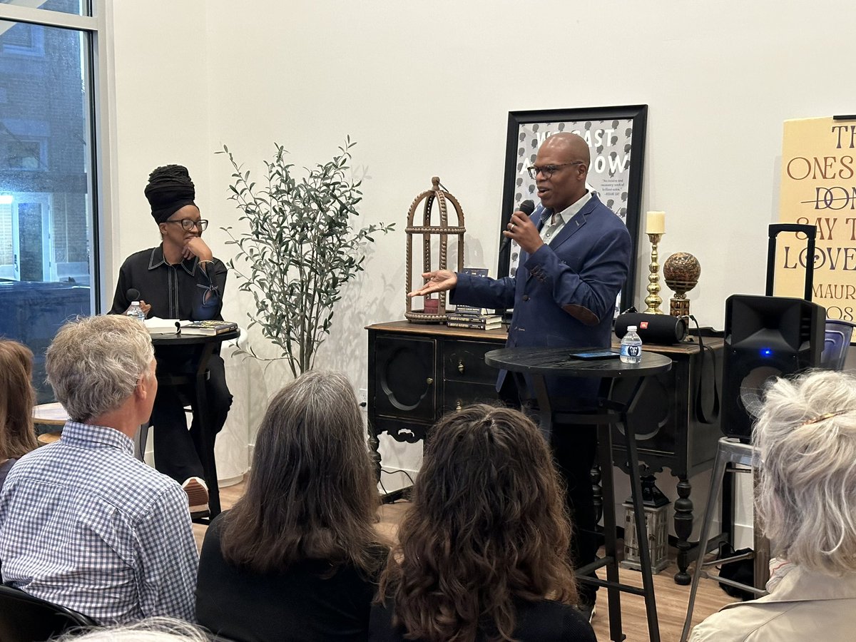 Great discussion Wednesday evening at 301 East Scenic with Maurice Carlos Ruffin about his latest novel, “The American Daughters.” Dawn Stough did a great job facilitating the discussion and asking meaningful questions. Signed copies are available at both Pass Books locations.