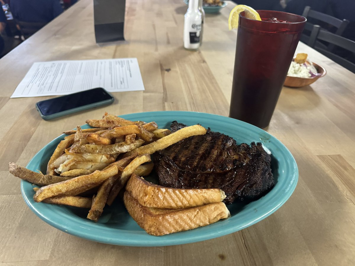 A true Northwest Texas road trip, steak dinner at the Rusty Spur in Seymour! #McLennanFamily