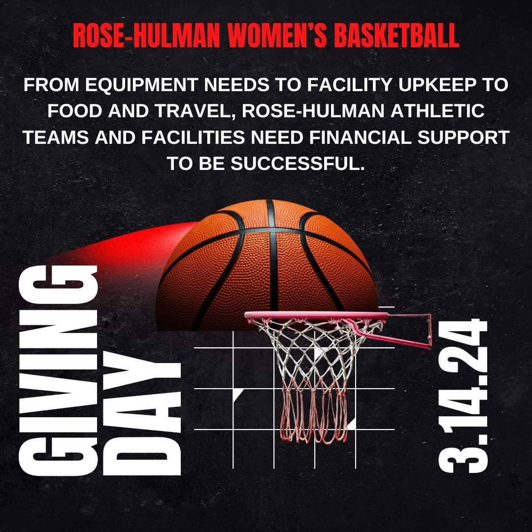 rhit_wbball's tweet photo. ROSE-HULMAN DAY OF GIVING IS THURSDAY 3.14.24 🐘 PI DAY!  Please consider donating to support our women’s basketball team! #gorose #fightingengineers #givingday  

https://t.co/YfAntZmteZ https://t.co/gcmRWvcFCX