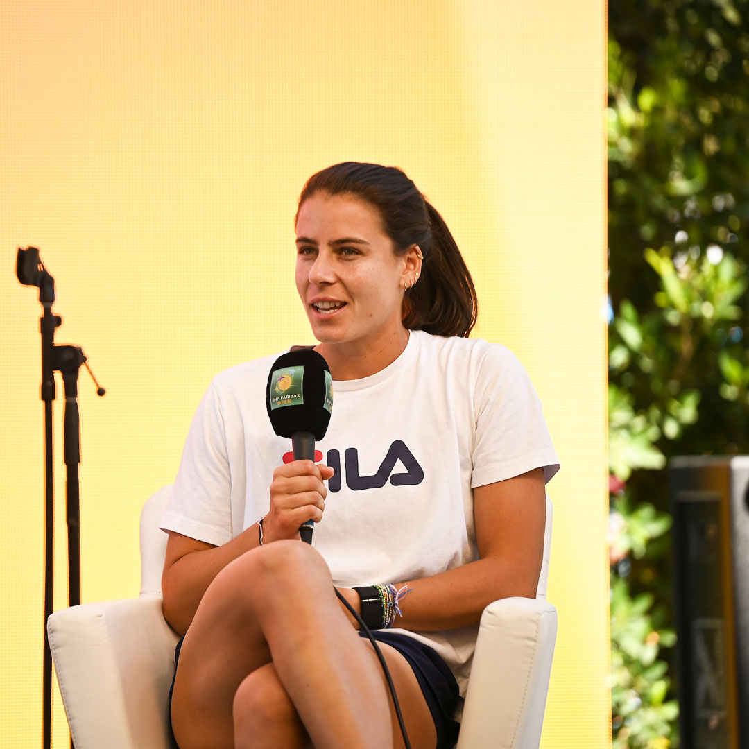 Inspiring The Next Generation 😎 Emma Navarro took part in a talk today with @FILAtennis 🎾 @BNPParibas | #TennisParadise