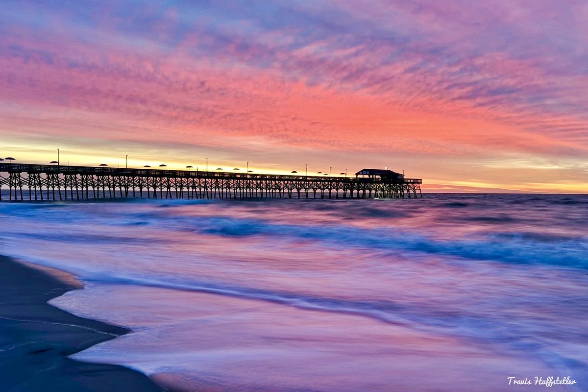 In case you missed it, this morning’s sunrise was spectacular! What an awesome photo from Garden City pier via Travis Huffstetler. #scwx