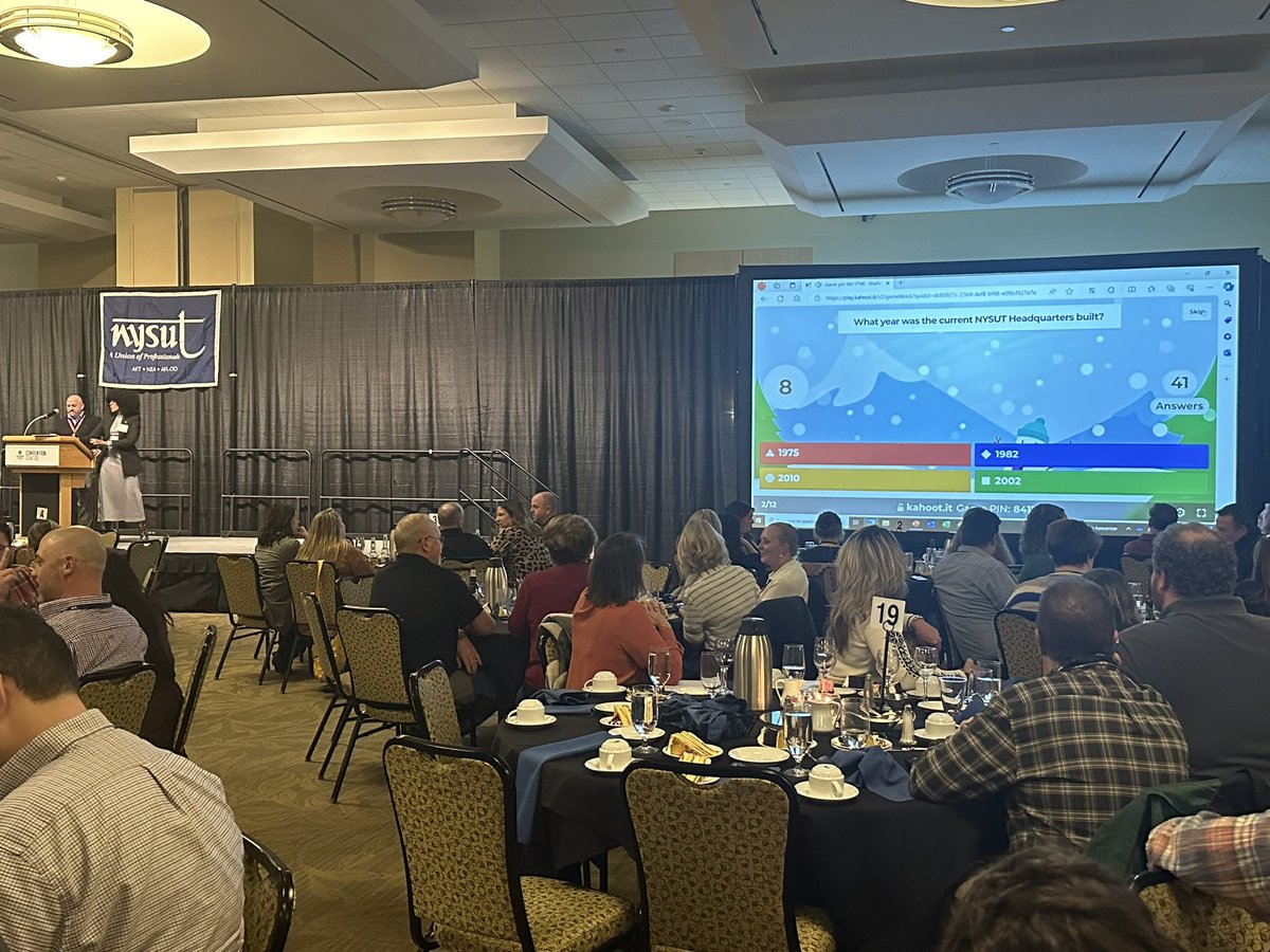 2024 <a href="/NYSUTWNY/">NYSUT WNY</a> Winter Leadership Conference opening with Union Trivia. Over 400 <a href="/nysut/">NYSUT</a> leaders here bcz #PublicSchoolsUniteUs and we are #UnionProud . #FixTier6 <a href="/MelindaJPerson/">Melinda Person 🍎✌🌈</a> <a href="/mspetter/">Viri Pettersen</a> <a href="/NYSAFLCIO/">NYS AFL-CIO // #UnionStrong</a>