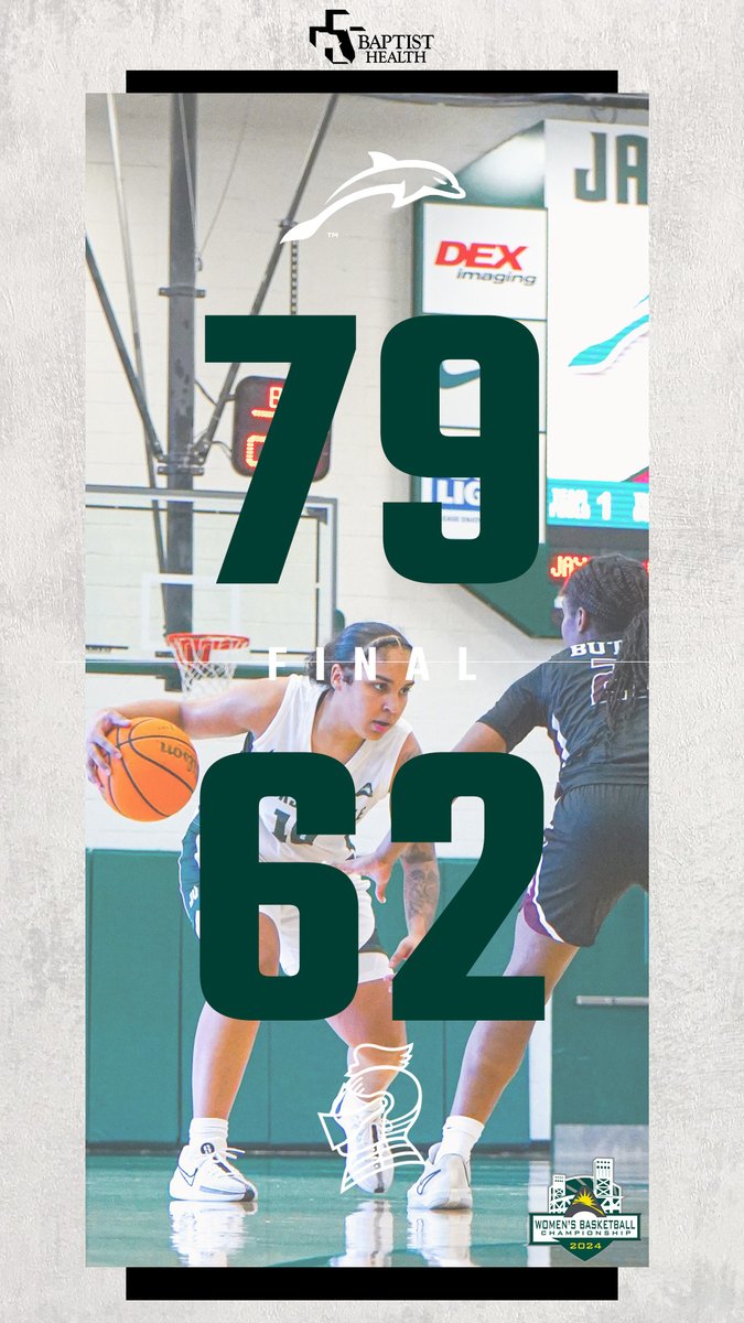 DOLPHINS ADVANCE!!!!
Edyn Battle - 24 points
Jalisa Dunlap - 16 points and 9 rebounds
Saniyah Craig - 14 points and 6 rebounds

#JUPhinsUP #JaxBasketball #RideTheWave #NewEraNewWave