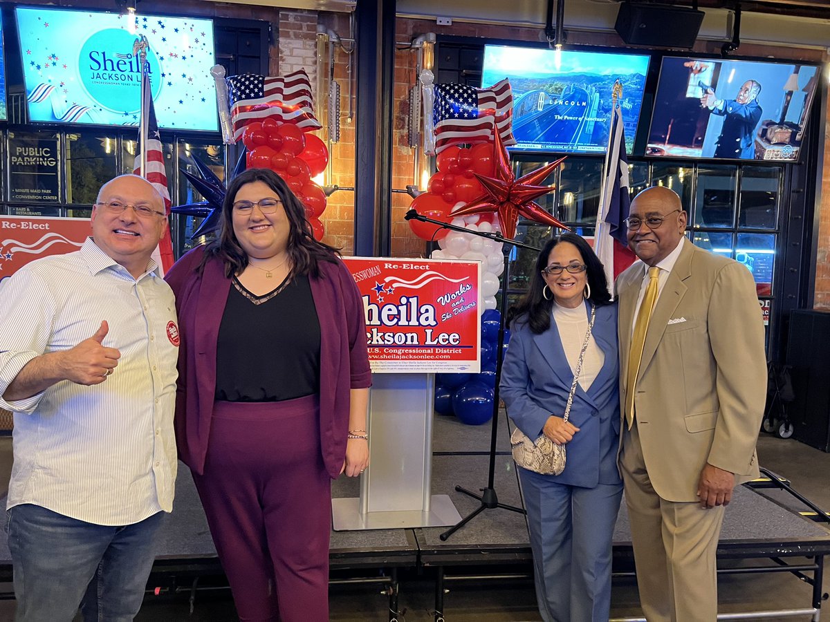 GilbertGarciatx's tweet photo. (1/2) Thrilled to whoop up the crowd for Congresswoman Sheila Jackson Lee at her Election Watch party. Everyone came out to support her receiving 60% of the vote including Commissioner Rodney Ellis and his wife Licia Green Ellis, Activist Olivia Julianna, Rep Jolanda Jones and- https://t.co/ExxX5Yg0u3