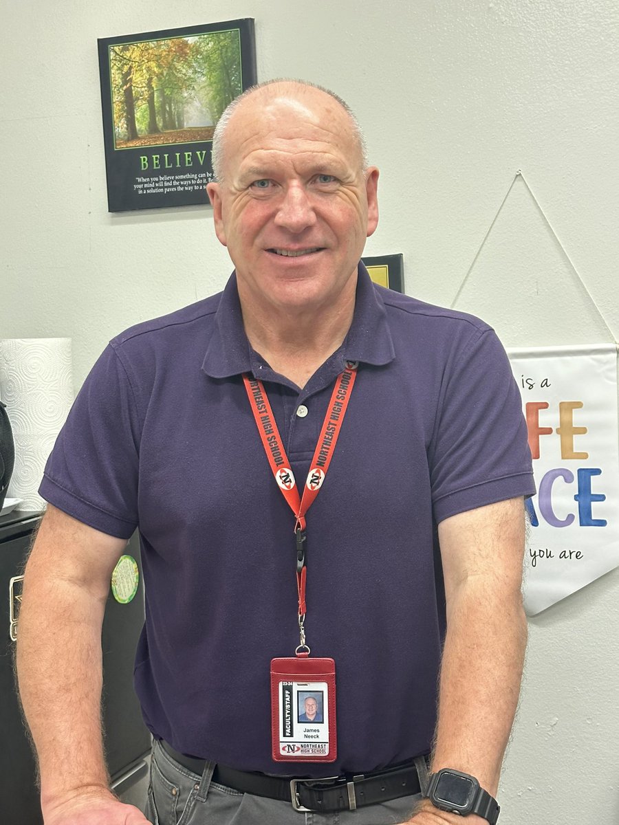 Northeast loves our School Social Worker, Mr. James Neeck! He is a ROCKSTAR, greeting everyone in the morning, working tirelessly to help students love school! He is the BEST ever, & we are truly grateful! We appreciate him not just this week, but all year! 🙏🏻🙌❤️