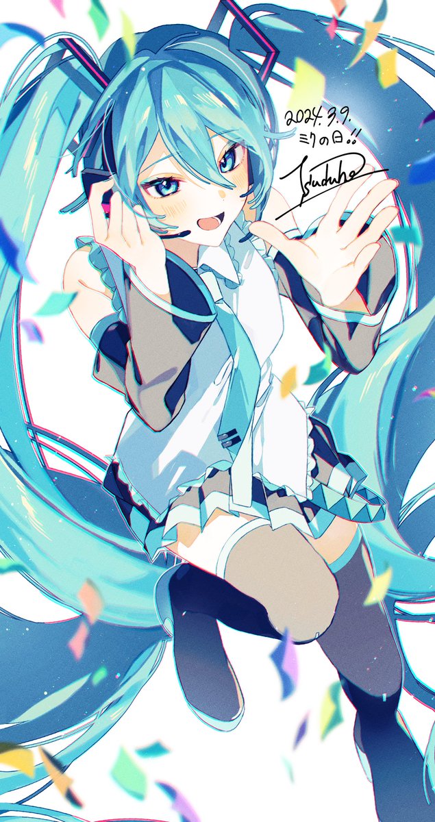 初音ミク「#ミクの日 #初音ミク ありがとう 」|つづほ@Skeb受付中のイラスト