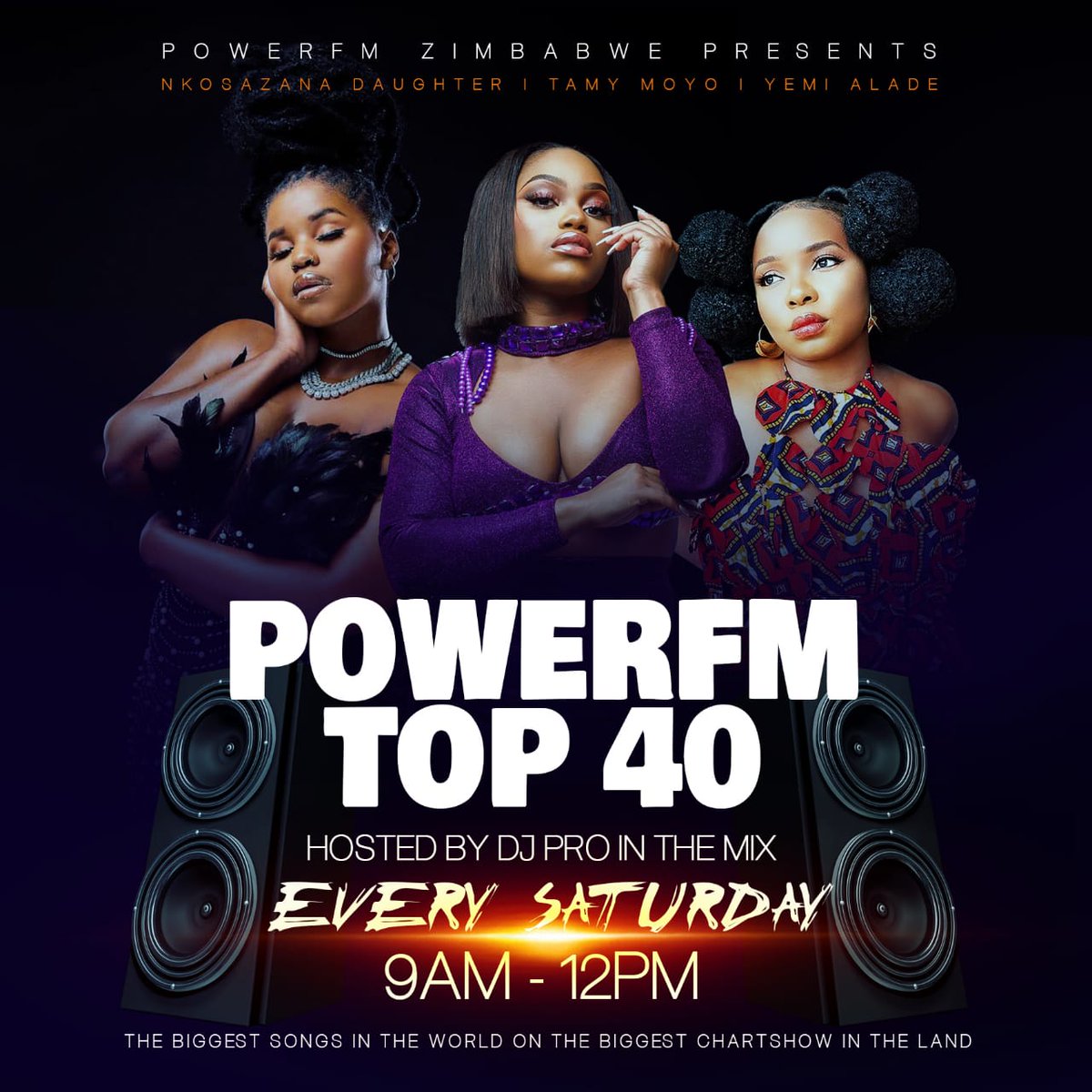 powerfmzimbabwe's tweet photo. It's the weekend 🔥🔥🔥 set your timers and tune in to the Power FM Top 40 Chart Show with DJ Pro In The Mix.
Which songs did YOU vote for this week? #top40 #top40chart #powerfmzimbabwe #powerfmtop40 #musicchartshow #chartshow #music https://t.co/kc80S3va9T
