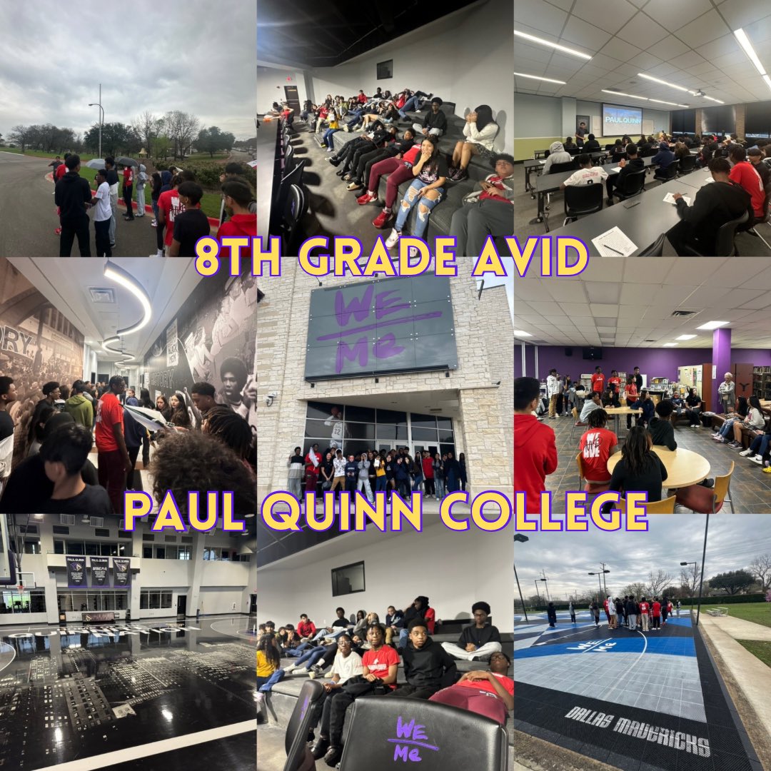 Barbara Bush Middle School (@bushmsbroncos) on Twitter photo 🎓 8th Grade AVID had the opportunity to visit <a href="/PaulQuinn1872/">Paul Quinn</a> a local HBCU where they learned about the importance of WE over Me 🟣🟡🐯
#BuildingTheBest #BBMS #AVIDBroncos 🎓 8th Grade AVID had the opportunity to visit <a href="/PaulQuinn1872/">Paul Quinn</a> a local HBCU where they learned about the importance of WE over Me 🟣🟡🐯
#BuildingTheBest #BBMS #AVIDBroncos
