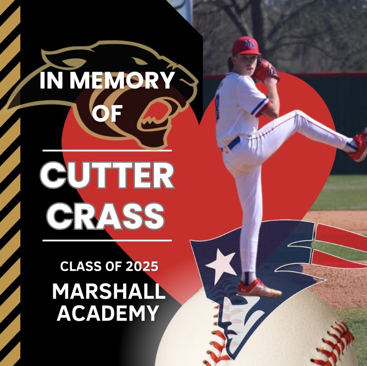 Our thoughts and prayers are with our friends at Marshall Academy following the loss of junior Cutter Crass. @MAPatriots @MAbaseballMS Psalm 34:18. The LORD is close to the brokenhearted and saves those who are crushed in spirit.