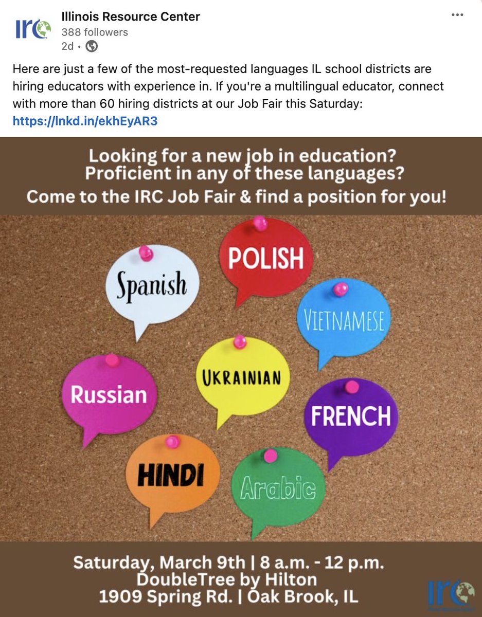 Glenbrook HSD225 will be attending the multilingual educator job fair tomorrow, Saturday, March 9, 2024. Stop by and discover more about a district brimming with traditions, opportunities for both staff and students and a focus centered on student success. #DiscoverGlenbrook