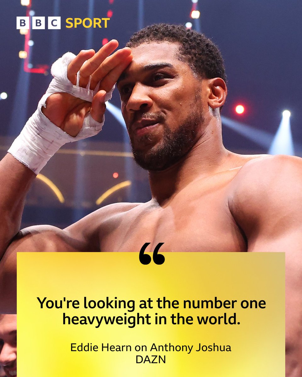 BBCSport's tweet photo. Is Anthony Joshua the best in the heavyweight division right now? 🥊

#BBCBoxing #JoshuaNgannou https://t.co/CUZG1vrx3S
