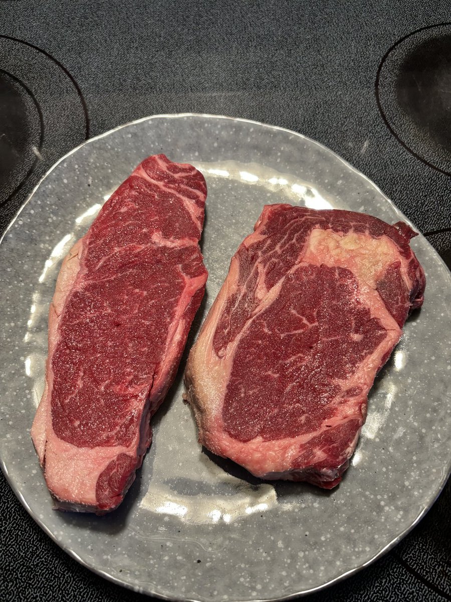 Wife picked me up a couple of treats today in Olds. My dinner tonight, a Ribeye and a Striploin. She’s got fast food as her treat.