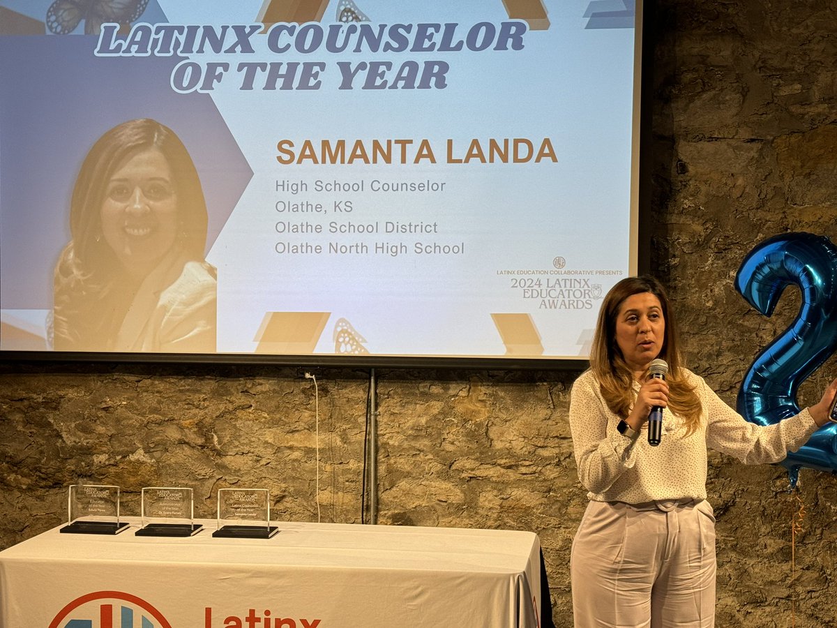 Department of Student & Community Engagement (@sce_ops) on Twitter photo Olathe North counselor, Samanta Landa, was awarded the 2024 <a href="/LatinxEdCo/">Latinx Education Collaborative</a> Latinx Counselor of the Year Award this evening! Congratulations Counselor Landa! <a href="/olatheschools/">Olathe Public Schools</a> <a href="/JasonHermanON/">Jason Herman</a> Olathe North counselor, Samanta Landa, was awarded the 2024 <a href="/LatinxEdCo/">Latinx Education Collaborative</a> Latinx Counselor of the Year Award this evening! Congratulations Counselor Landa! <a href="/olatheschools/">Olathe Public Schools</a> <a href="/JasonHermanON/">Jason Herman</a>