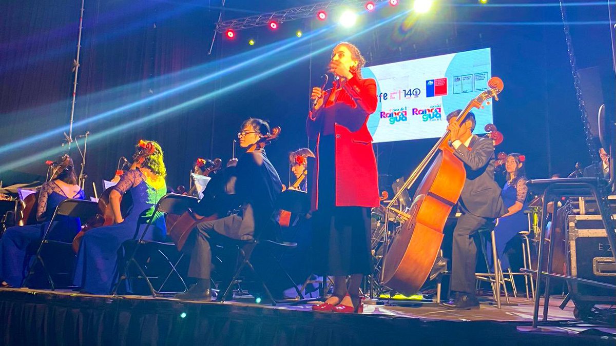Hoy en el Teatro Regional, Noela Salas, Subsecretaria de Cultura, junto al jefe de gabinete, Pablo Jaramillo!y autoridades locales, inauguraron los Trenes Culturales con conciertos sinfónicos para la comunidad de Rancagua.
