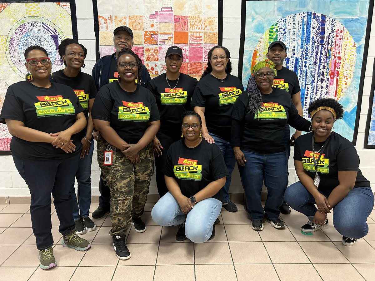 Celebrating Black Excellence ALL YEAR LONG at NHE!! 

Shout out to Ms. Davis for making our staff these awesome shirts, and to the folks we could gather real quick to rep in this pic! 💜🚀

@NHVoyagers #BigLeagues #EveryKidEveryDay