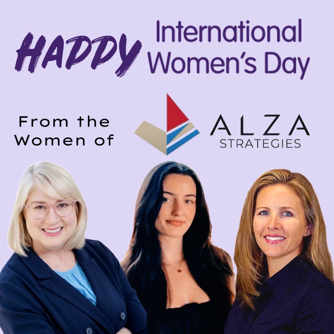 Happy International Women’s Day, from the women who keep ALZA Strategies moving in the right direction: our CEO @HilaryMcLean7, our Associate Taylor Mattley, and our finance guru @KatrinaLSalazar