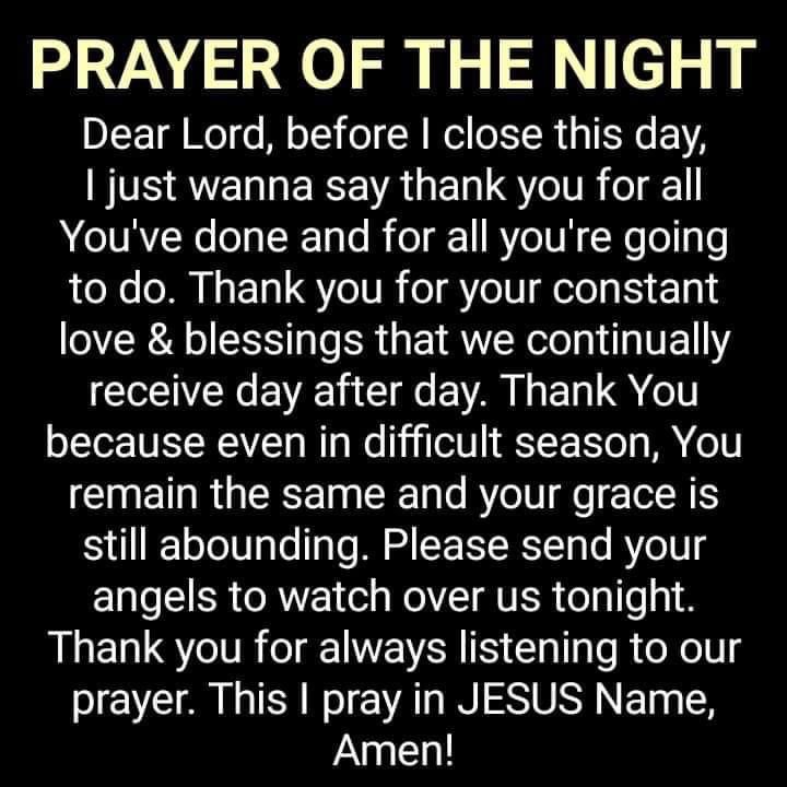 Evening prayer… Shall we pray? In Jesus name…Amen🙏✝️