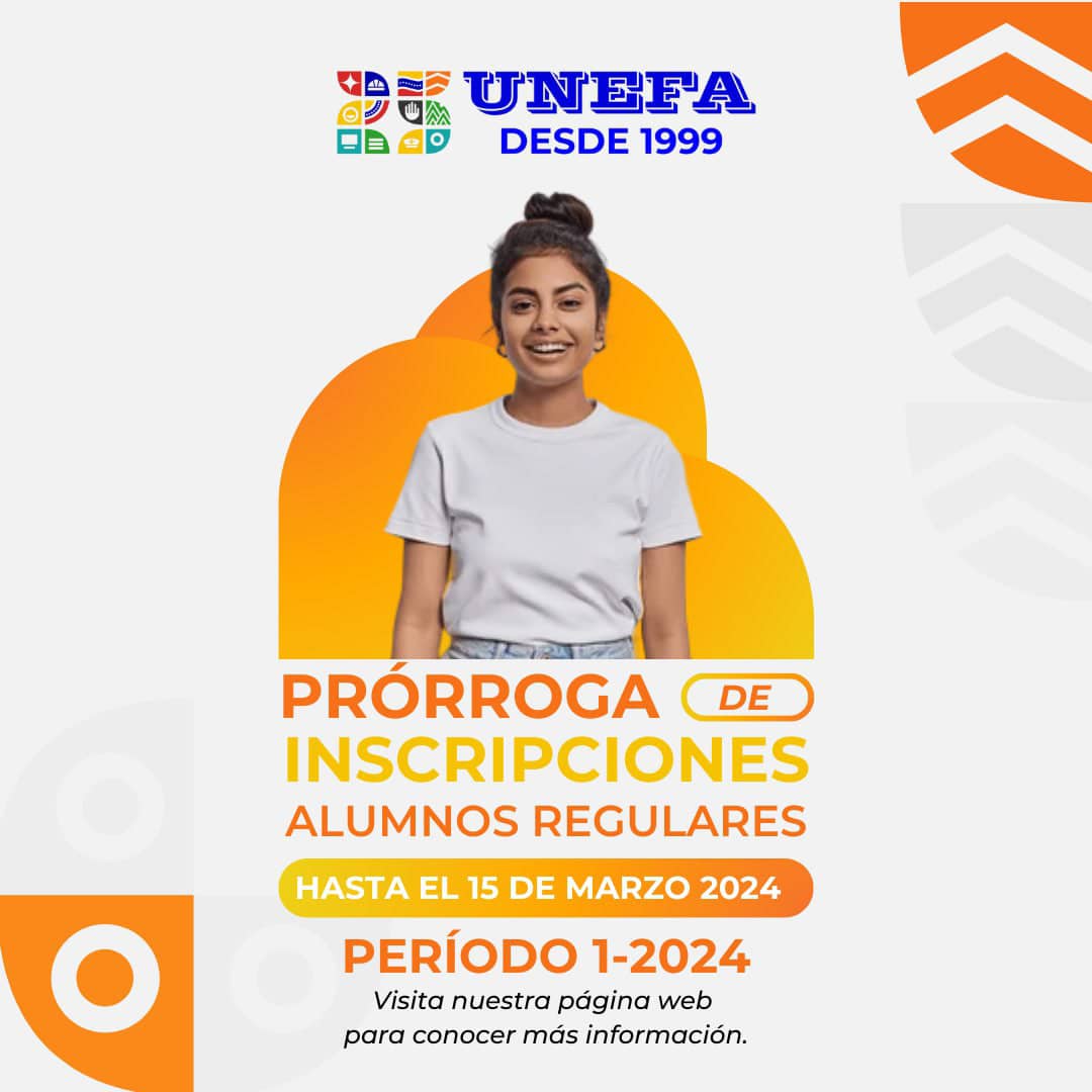 VrrAndes's tweet photo. ¡ATENCIÓN UNEFISTA! 
Tenemos noticias excelentes, hemos extendido el proceso de inscripción para alumnos regulares de pregrado en el periodo 1 -2024 
Aprovecha esta prórroga de inscripción y sigue el camino hacia una educación superior de calidad. 
¡Inscríbete!
#25AÑOSUNEFA https://t.co/jcIlGV2ZCS