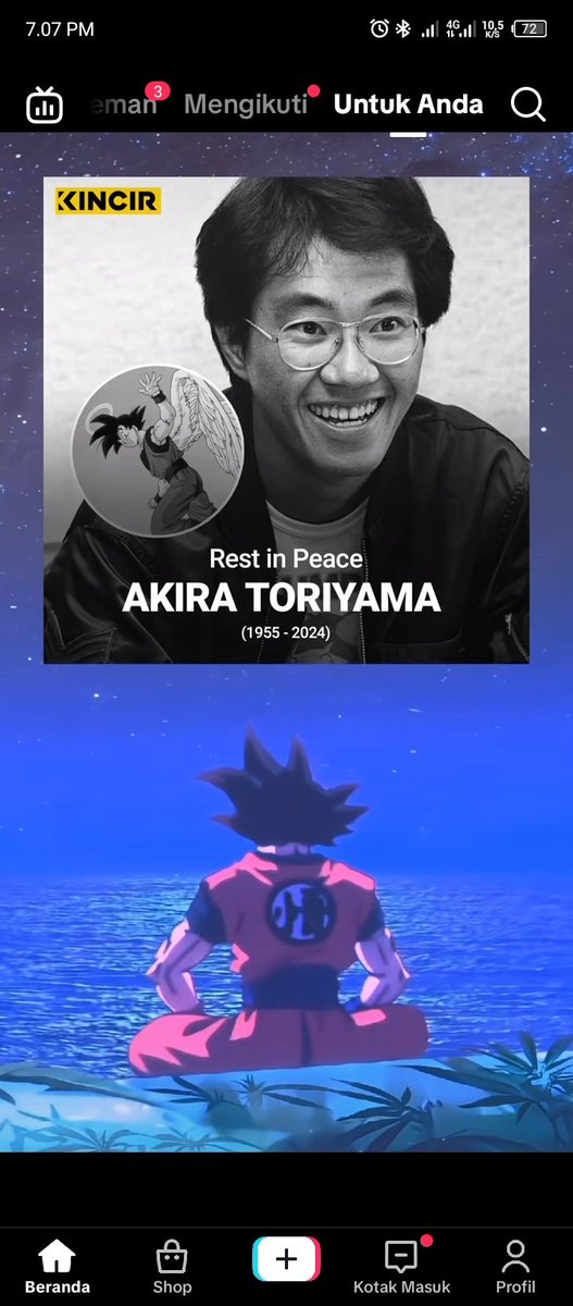 Terimakasih karya anda menemani masa kecil ku dan sampai hari ini tetap saya menonton hasil karya anda

Rest in Peace
Akira Toriyama
🥺😢