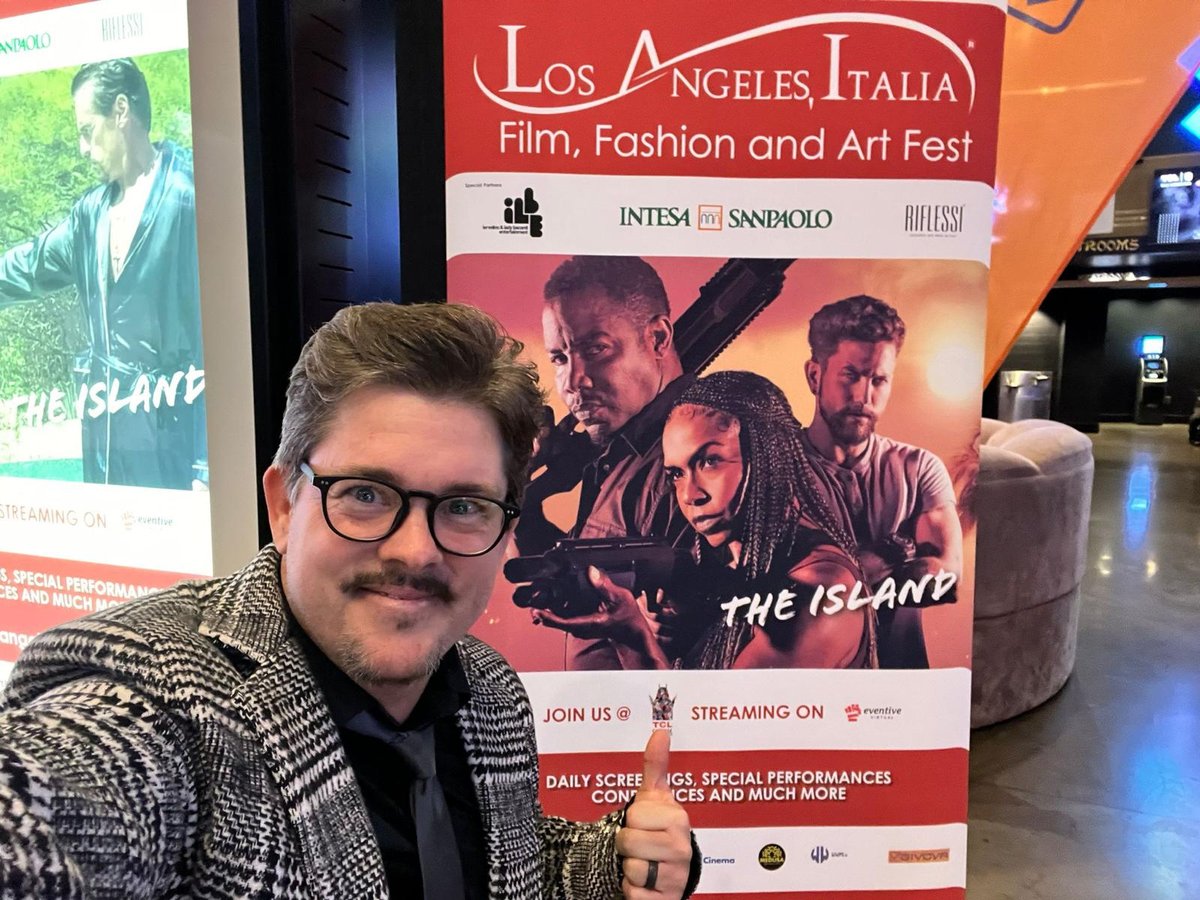 Capturing moments from the Italia Film Festival 🎥🌟 @shaunpiccinino basking in the success of The Island at its LA screening. A night to remember! #CinemaMagic #TheIsland #filmmaking #carribbean #saintkittsandnevis