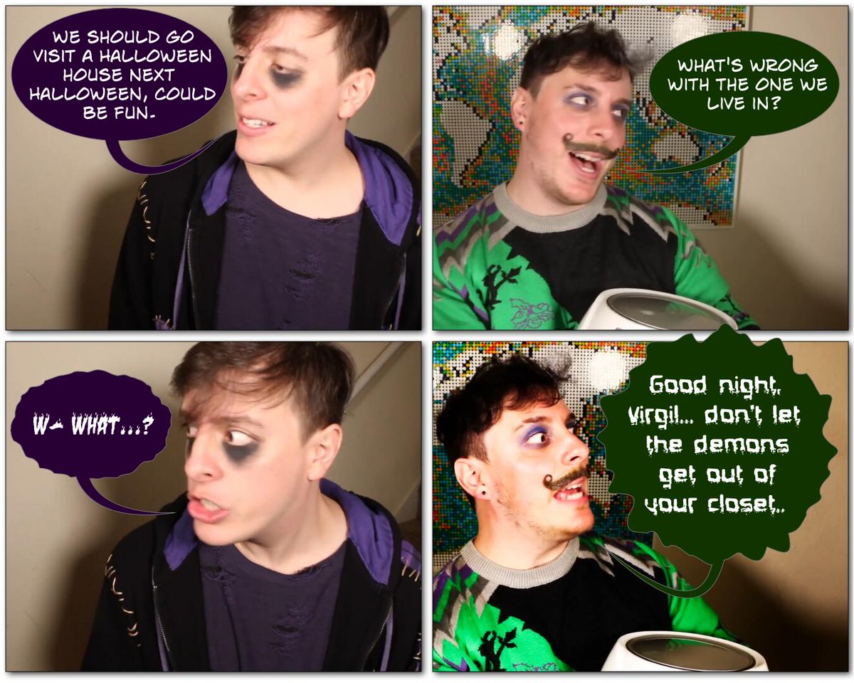 manbemel's tweet photo. Halloween House. Inspired by an incorrect quote by @sunshineemomare .
#thomassanders #sanderssides #sanderssidesincorrectquote #sanderssidesphotocomic #virgilsanders #remussanders https://t.co/pZsOEgbmVL
