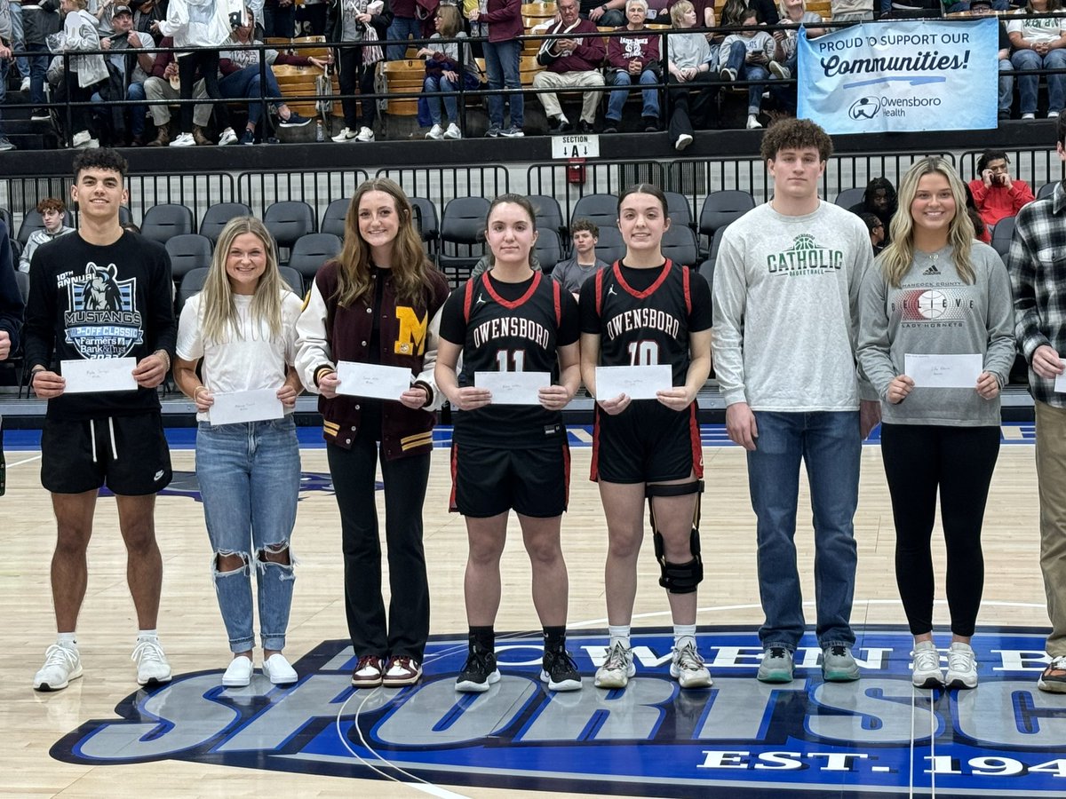 OHSsports's tweet photo. CONGRATS Lady Devils on their thrilling 41-38 win over Breck Co. to advance to the 3rd Region Championship game! Following the game, Emma & Olivia Wilkins were recipients of the Ronnie Hardin Memorial Scholarship, along with others across the region!!! #DevilsDevils πΉπ βπΌ https://t.co/j8Xr8yLiAR