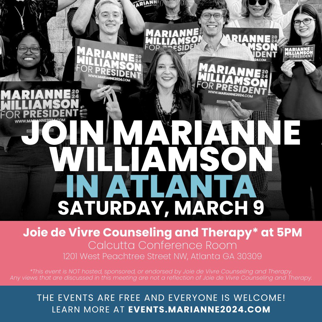 Looking forward to being in downtown Atlanta on Saturday, March 9th!