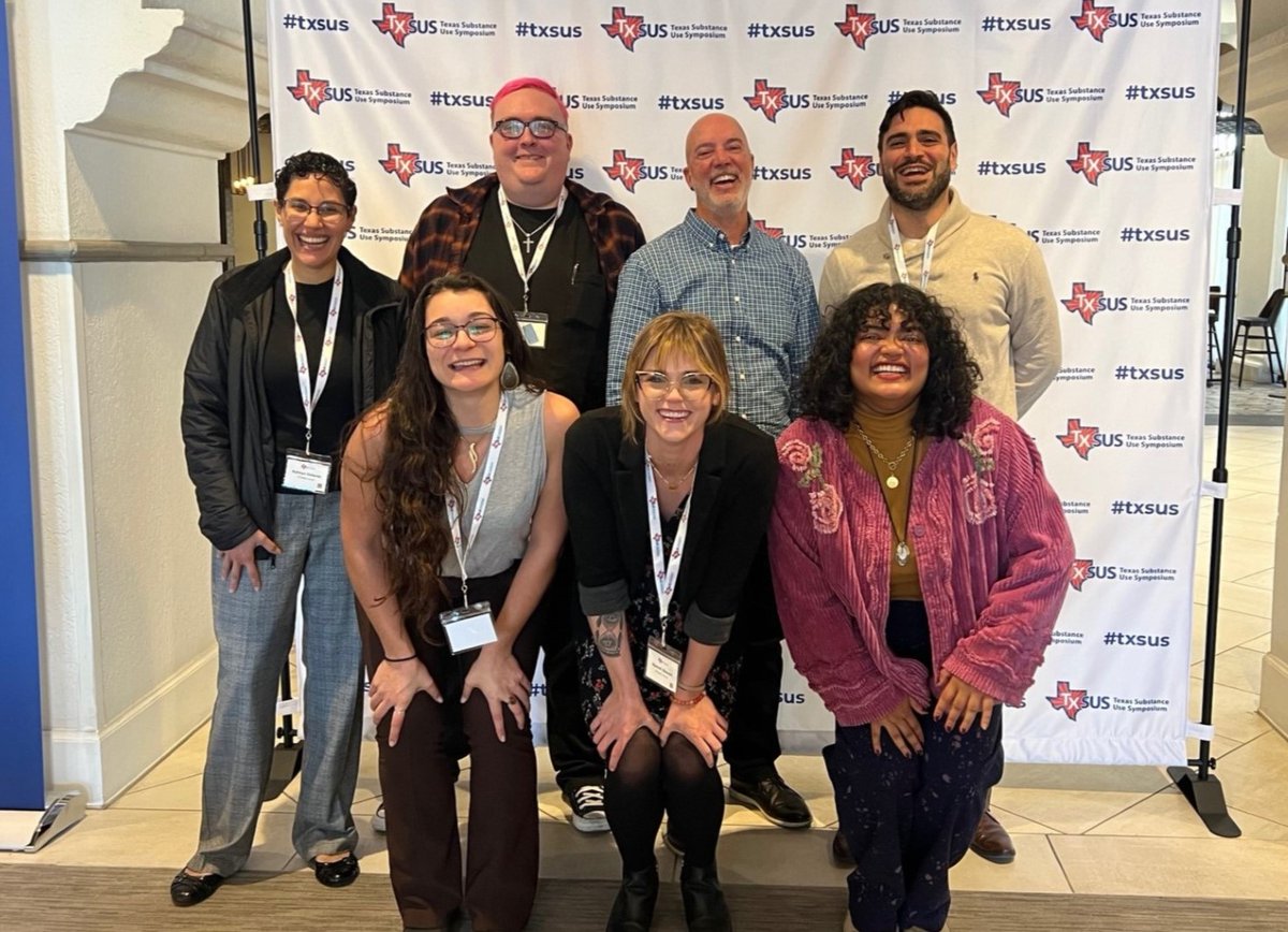 UTHpromotion's tweet photo. Faculty and grad students from the CoLab team presented six posters focused on substance use prevention, treatment, and recovery support services at the Texas Substance Use Symposium in Austin last week! Thanks to @BeWellTexas for the great opportunity to share our work! #TxSUS https://t.co/8zKELOggt8