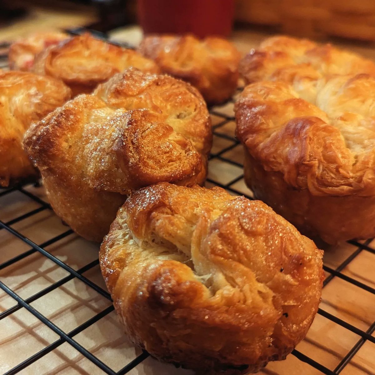 Malcolm_Newsome's tweet image. Tonight's adventure in #breadmaking...

Kouign-amann!

We're all super happy with how they turned out!

Perhaps soon I'll work up the confidence to try croissants and babka.