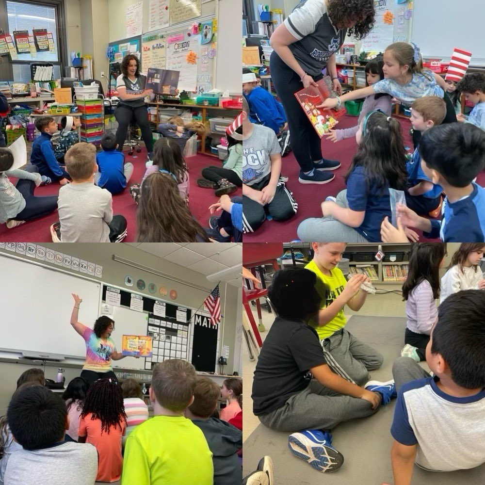 RH_MrsStThomas's tweet photo. Changed it up a bit for Read Across America Week! I shared one of my fav books, “Food Fight!”, by my favorite illustrator, @doreenkassel. Students were fascinated by 3 of the clay models used in the book. TY to the classes for having me!  @roberthunterES @MrsHansenFRSD  @lizashey https://t.co/z1XsWWqBdQ