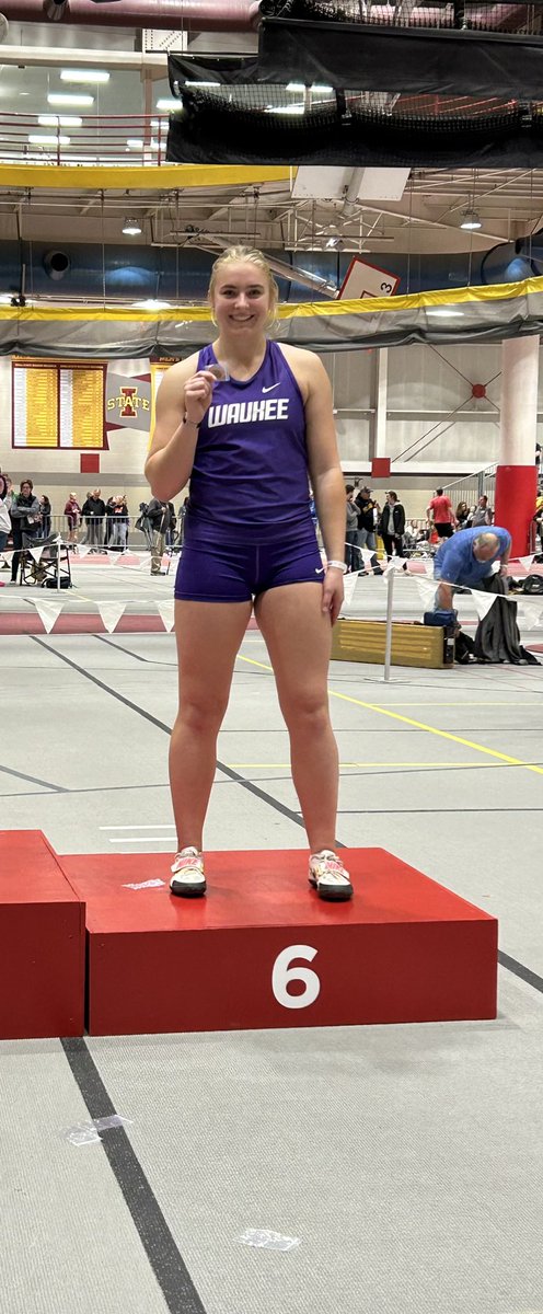 IATC Indoor Championships 

Shot Put

Lydia Smith finishes in 6th place with a throw of 34’ 02.75

Kelly Hoffman finishes in 10th place with a throw of 32’ 04.25

Ella Stobbe finishes in 14th place with a throw of 30’ 08.00