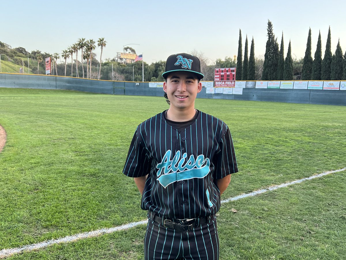 mikehuntley63's tweet photo. Final: Aliso Niguel 8, San Clemente 1
Brandon Tatch (below) pitched 5 shutout innings and went 3-4 at the plate with a RBI. Jonathan Nadolski 3 hits and Jarett Sabol 2RBI. Aliso is 2-0 in Sea View Lg @ocvarsity @SteveFryer @latsondheimer @LesLukach @ANHS_Baseball @SouthOCsports https://t.co/6SzUEnuFSy